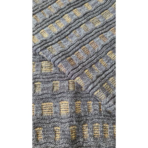 Vintage 90s Gianfranco Ruffini Blue Geometric Retro Long Sleeve Sweater Men XL - Picture 5 of 5